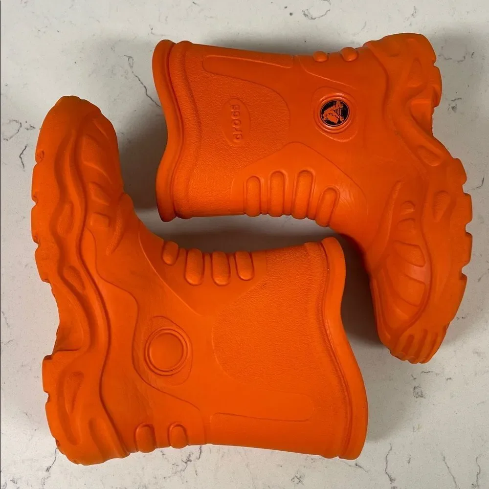 CROCS Kids' Georgie Rain Boots - Orange Size Euro 33 Men’s 1 - Women’s 3